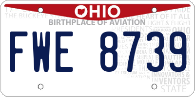 OH license plate FWE8739