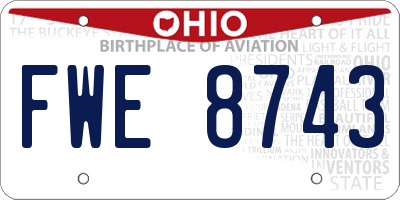 OH license plate FWE8743