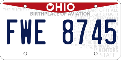 OH license plate FWE8745