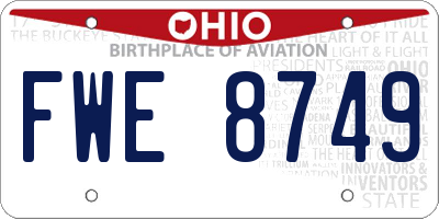 OH license plate FWE8749