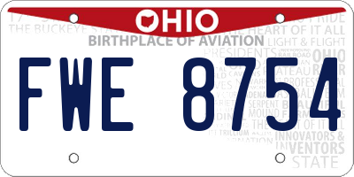 OH license plate FWE8754