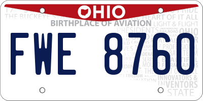 OH license plate FWE8760