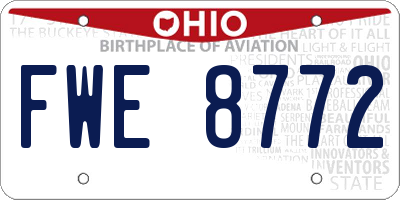 OH license plate FWE8772
