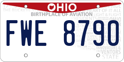 OH license plate FWE8790