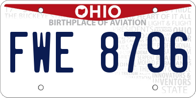 OH license plate FWE8796