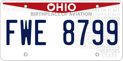 OH license plate FWE8799