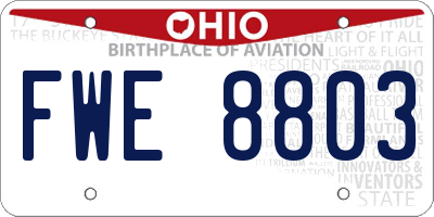 OH license plate FWE8803