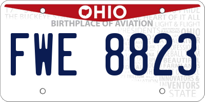 OH license plate FWE8823