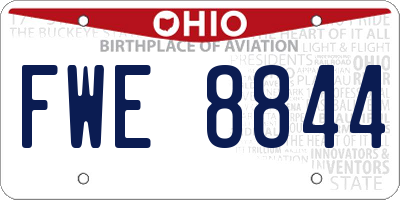 OH license plate FWE8844