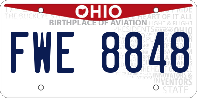 OH license plate FWE8848