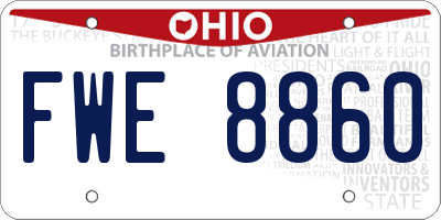 OH license plate FWE8860