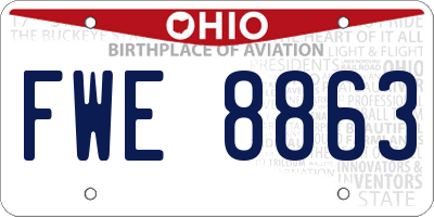 OH license plate FWE8863