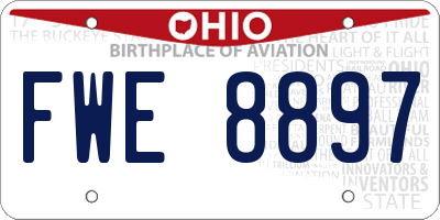 OH license plate FWE8897