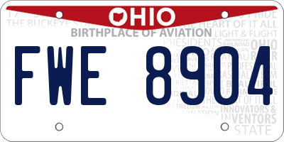 OH license plate FWE8904