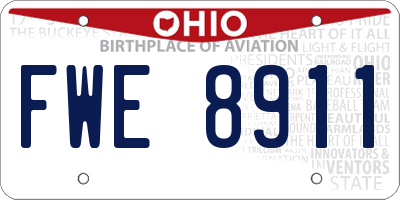 OH license plate FWE8911