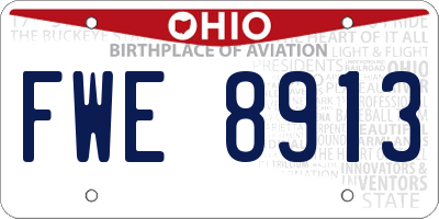 OH license plate FWE8913