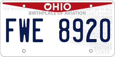 OH license plate FWE8920
