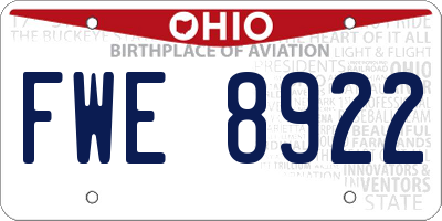 OH license plate FWE8922