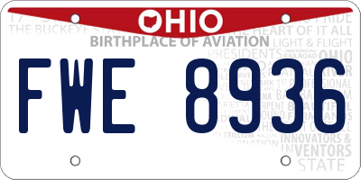 OH license plate FWE8936