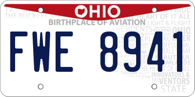 OH license plate FWE8941