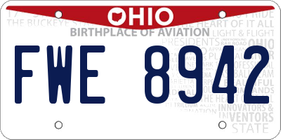 OH license plate FWE8942