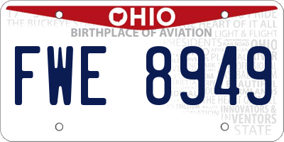 OH license plate FWE8949