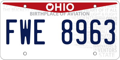 OH license plate FWE8963