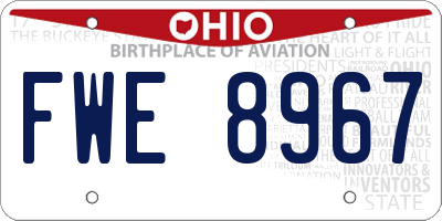 OH license plate FWE8967
