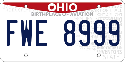 OH license plate FWE8999