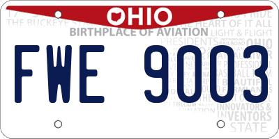 OH license plate FWE9003