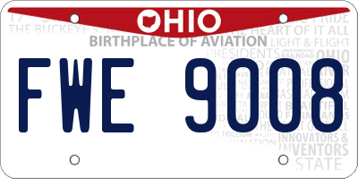 OH license plate FWE9008