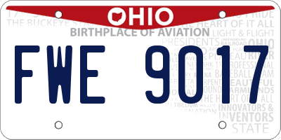 OH license plate FWE9017