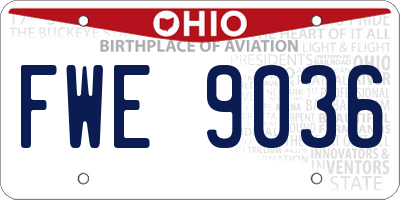 OH license plate FWE9036