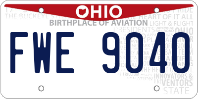 OH license plate FWE9040