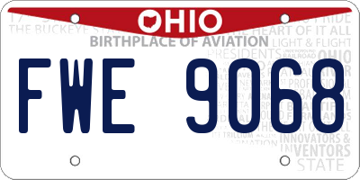 OH license plate FWE9068