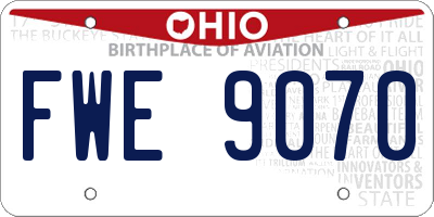 OH license plate FWE9070