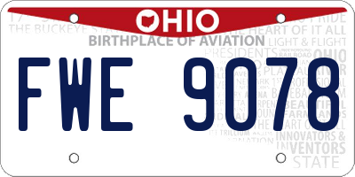 OH license plate FWE9078