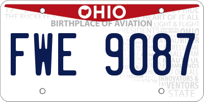 OH license plate FWE9087
