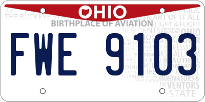 OH license plate FWE9103
