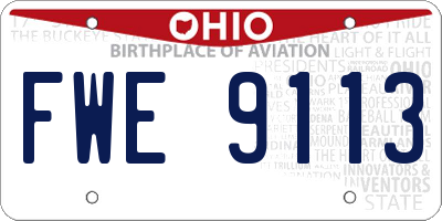OH license plate FWE9113