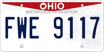 OH license plate FWE9117