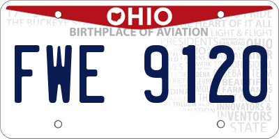 OH license plate FWE9120