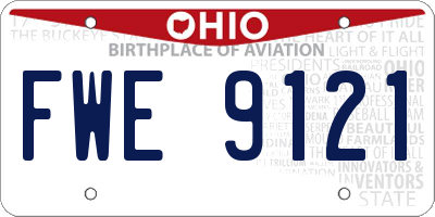 OH license plate FWE9121