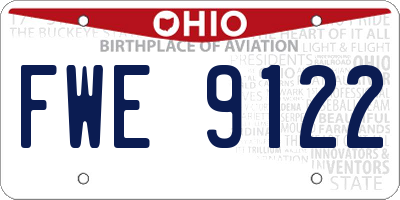OH license plate FWE9122