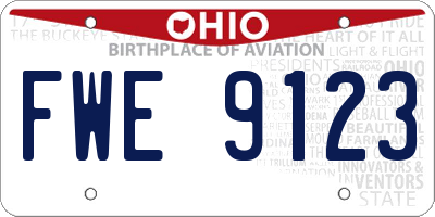 OH license plate FWE9123