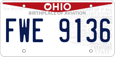 OH license plate FWE9136