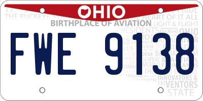 OH license plate FWE9138