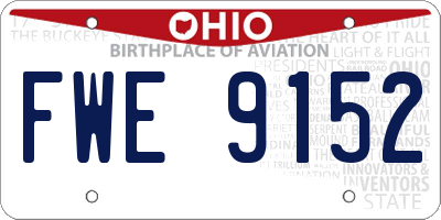 OH license plate FWE9152