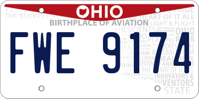 OH license plate FWE9174