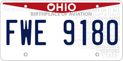 OH license plate FWE9180